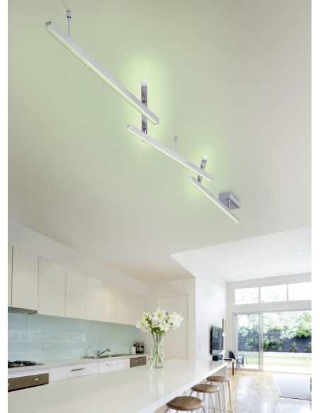 Plafonnier LED WiZ 23W RGBW 3000–5000K 2200Lm Nickel mat – Trio - Melby