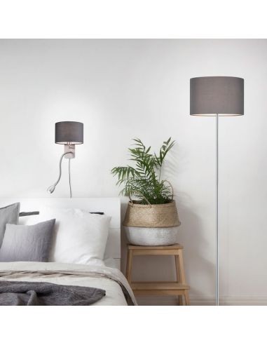 Trio Hotel – Applique murale installée près d’un lit, avec éclairage LED et E14 séparés