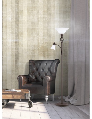 Trio Rustica – Lampadaire chic et rustique, E27 max. 100W, look antique rouille, abat-jour en verre généreux, 180cm