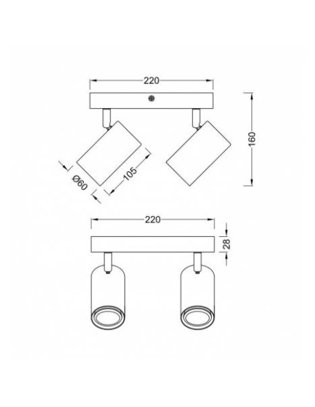 Trio Marley – Spot GU10, 4 flammes, métal blanc, design minimaliste