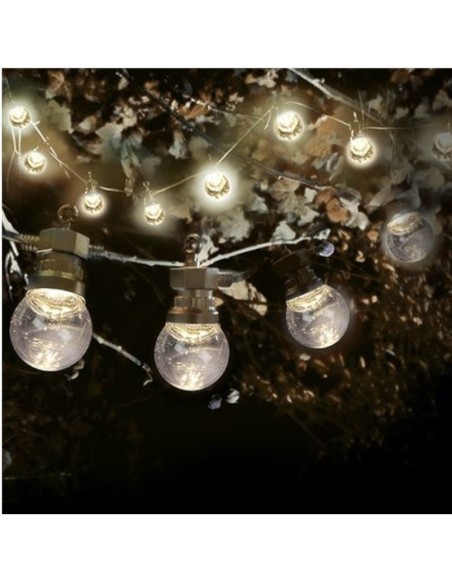 Guirlande Led lumineuse étanche 20 ampoules transparentes - Optonica Leluminaireled.com