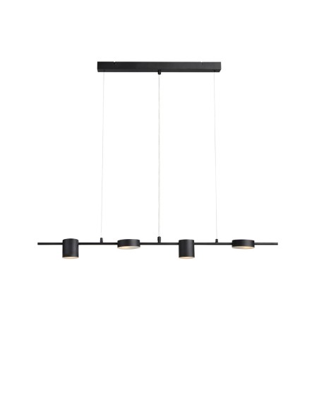 Markslöjd Row – Suspension 4xG9, max. 4x7W LED, métal noir mat, design moderne, 106 cm