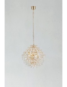 Markslöjd Rosendal – Lustre en cristal 6xE14, max. 40W, structure dorée, prismes taillés, Ø53 cm 2