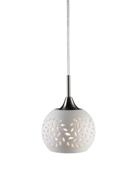 Markslöjd Lohals – Lampe de fenêtre E14, céramique blanche à motifs, câble 3,5 m avec interrupteur, IP20