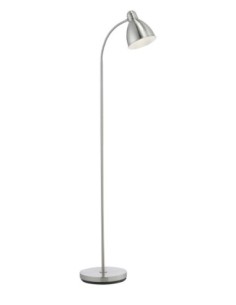 Markslöjd Nitta – Lampadaire en acier brillant avec écran orientable, parfait pour un éclairage ciblé et élégant