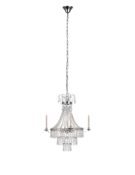 Markslöjd Marielund – Lustre en cristal chromé avec prismes taillés et élégance intemporelle