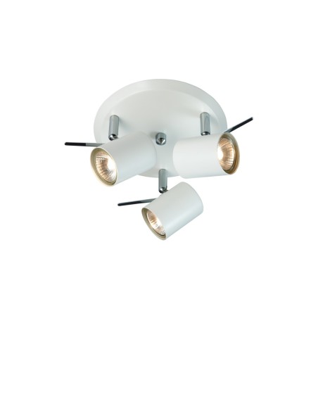 Markslöjd Hyssna – Spot de plafond blanc 3 x 50 W GU10, design épuré pour cuisine ou couloir