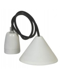 Suspension douille porcelaine cordon textile noir pour ampoule décorative - Girard-Sudron Leluminaireled.com