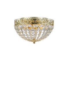 Markslöjd Saxholm – Plafonnier cristal 2xE14, métal doré, Ø27 cm, IP21