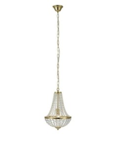 Markslöjd Gränsö – Lustre en laiton brossé et prismes en cristal pour une ambiance romantique