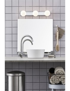 Markslöjd MINI – Applique murale 3 lampes pour salle de bain, chrome/verre blanc, G9 IP44 2