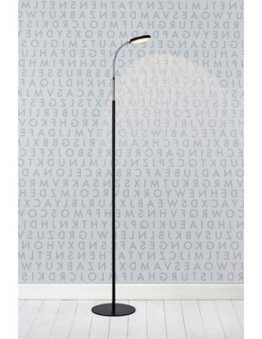 Markslöjd FLEX – Lampadaire moderne noir, LED fixe 5W, interrupteur au sol, IP20