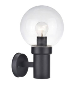 Markslöjd Caris – Applique murale extérieure E27 max. 40W, IP44, noir et verre transparent