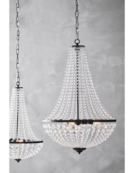 Markslöjd Gränsö – Lustre élégant avec multiples prismes taillés, diffusion lumineuse raffinée