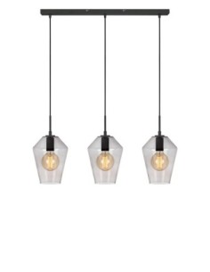 Markslöjd Retro – Suspension 3xE27, verre fumé élégant et métal noir, style vintage chic, IP20