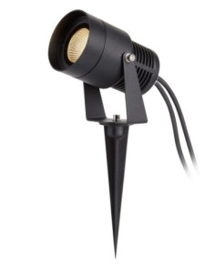 Projecteur LED 15 W noir IP44, idéal pour éclairer massifs et façades en extérieur.