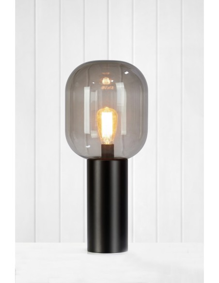 Lampe de table E27, max. 60W, IP20, noir et fumée – Markslöjd – Brooklyn