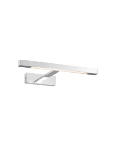 Applique salle de bain chromée LED 6W, design compact et moderne, lumière blanche chaude.