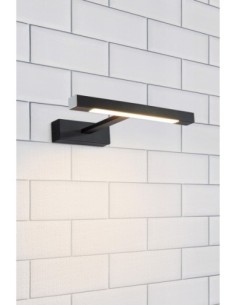 Applique LED noire pour salle de bain, lumière chaude 3000K, idéale au-dessus d'un miroir. 2