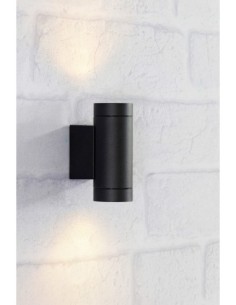Markslöjd Pipe – Applique murale extérieure IP44, métal noir mat, double douille GU10 max 35 W 2