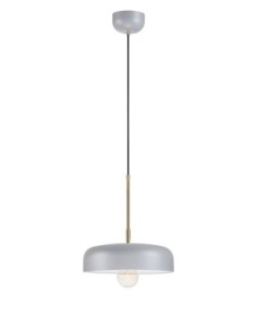 Markslöjd Caen – Suspension grise 1xE27, laiton brossé élégant, design contemporain