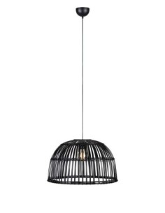 Markslöjd Cottage – Suspension noire, design en bambou et fer, douille E27, ambiance naturelle chic