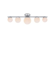 Markslöjd Puro – Plafonnier mural chrome 5xG9, verre opale, design épuré