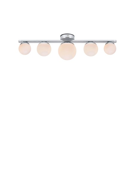 Markslöjd Puro – Plafonnier mural chrome 5xG9, verre opale, design épuré
