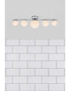 Markslöjd Puro – Plafonnier mural chrome 5xG9, verre opale, design épuré 2