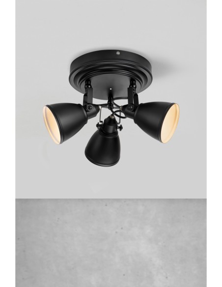 Markslöjd Fjällbacka – Plafonnier salle de bain noir, 3 lampes G9, protection IP44