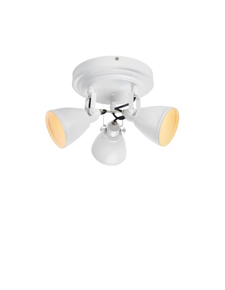 Markslöjd Fjällbacka – Plafonnier 3 lampes G9 blanc, IP44, style rustique et romantique