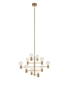 Markslöjd Paris – Suspension design en laiton avec 10 lumières E27, éclairez votre intérieur avec style et puissance.