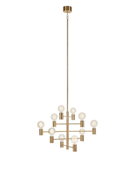 Markslöjd Paris – Suspension design en laiton avec 10 lumières E27, éclairez votre intérieur avec style et puissance.