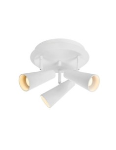 Markslöjd Crest – Plafonnier spot rond 3xGU10 blanc sable mat, spots orientables