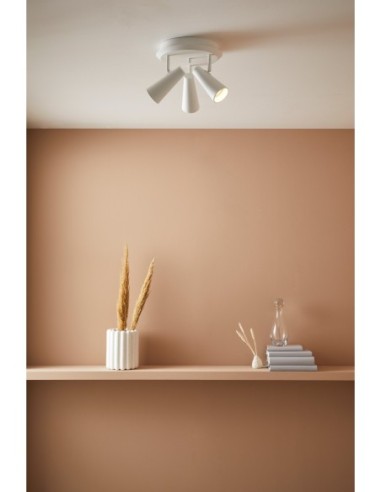 Markslöjd Crest – Luminaire plafond scandinave avec 3 spots GU10 7W max, IP20
