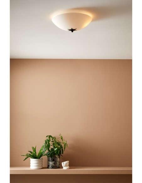 Markslöjd Rose – Luminaire compact IP20 avec abat-jour rond en verre blanc