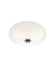 Markslöjd Rose – Plafonnier 3xE14 en verre blanc Ø43 cm, détails noirs, design discret