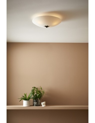 Markslöjd Rose – Luminaire rond IP20 avec abat-jour en verre blanc, 3 ampoules E14