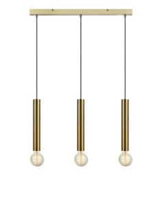Markslöjd Sencillo – suspension 3 lampes en laiton, câble textile noir, idéal pour cuisine moderne