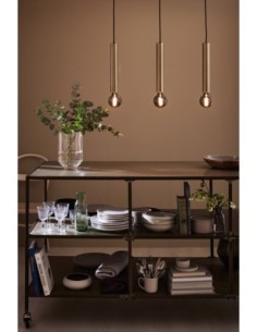 Markslöjd Sencillo – suspension 3 lampes en laiton, câble textile noir, idéal pour cuisine moderne 2