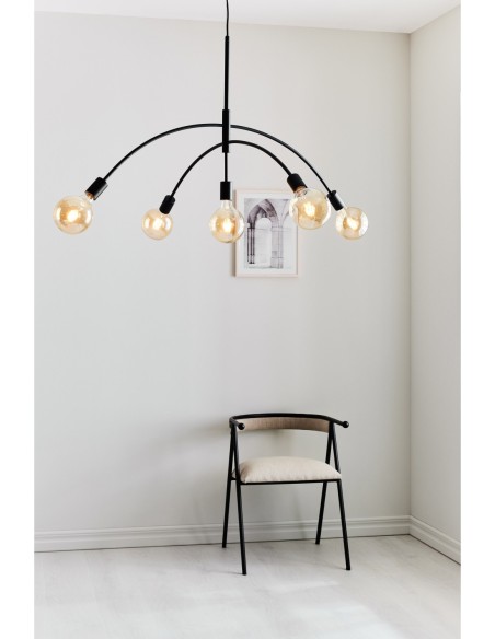 Markslöjd Crux – Suspension imposante 5 lampes E27, diamètre 117 cm, style moderne affirmé