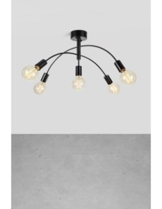 MarkslOjd Cygnus – Plafonnier noir à 5 bras, design Joakim Thedin, style scandinave, culot E27, IP20