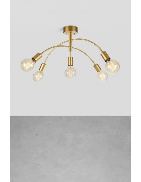 MarkslOjd Cygnus – Plafonnier doré à 5 bras, design Joakim Thedin, style scandinave, culot E27, IP20