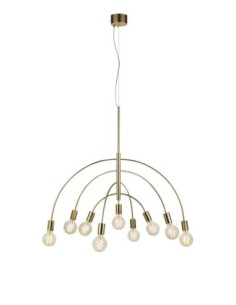 Markslöjd Lavello – Suspension laiton 9xE27 max 40W, bras métalliques courbés vers le bas