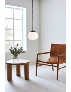 Markslöjd Rise – Suspension métal noir et verre blanc, design Monika Mulder, diamètre 25 cm, culot E27, IP20 2