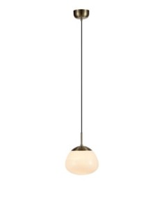 Markslöjd Rise – Suspension laiton antique et verre blanc, design Monika Mulder, diamètre 25 cm, culot E27, IP20