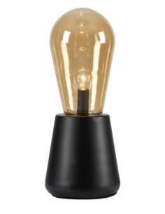 Markslöjd Brooke – Lampe noire au style scandinave, verre ambré, E14, H 42 cm, câble 2 m, IP20