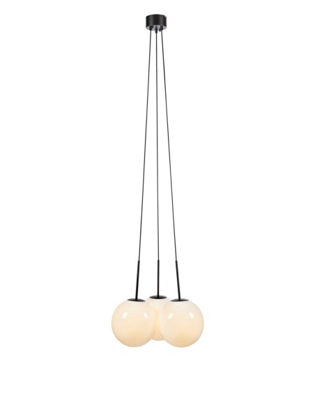 Markslöjd Dione – Suspension 3xE14 max 40W, opal glass et base noire