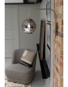 Markslöjd Dione – Applique murale laiton antique, verre fumé suspendu, culot E14, IP20, câble 2 m 2