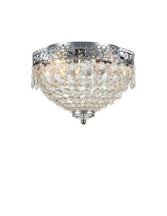 Markslöjd Joline – Plafonnier chrome avec prismes en verre, 2x E14, idéal salle de bain, IP21